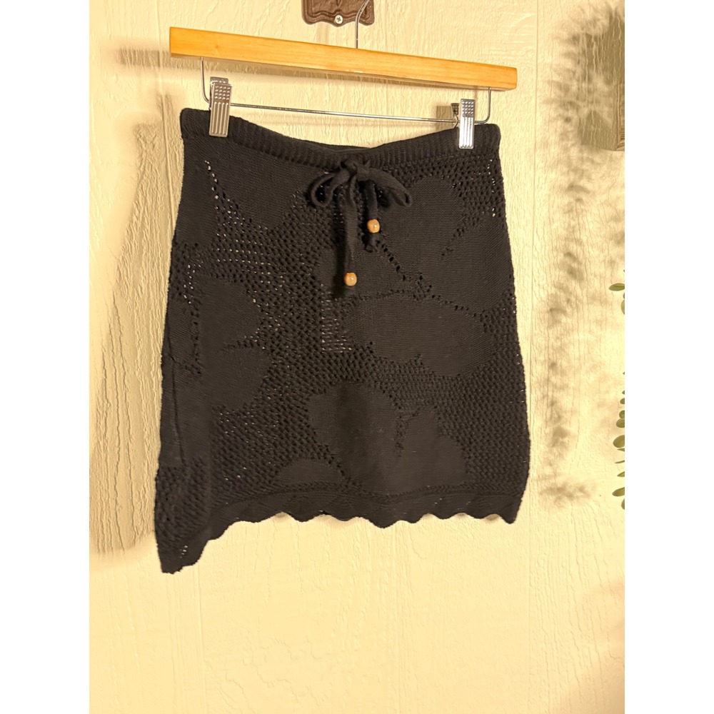 Floral mini‎ mesh coverup drawstring skirt NWOT